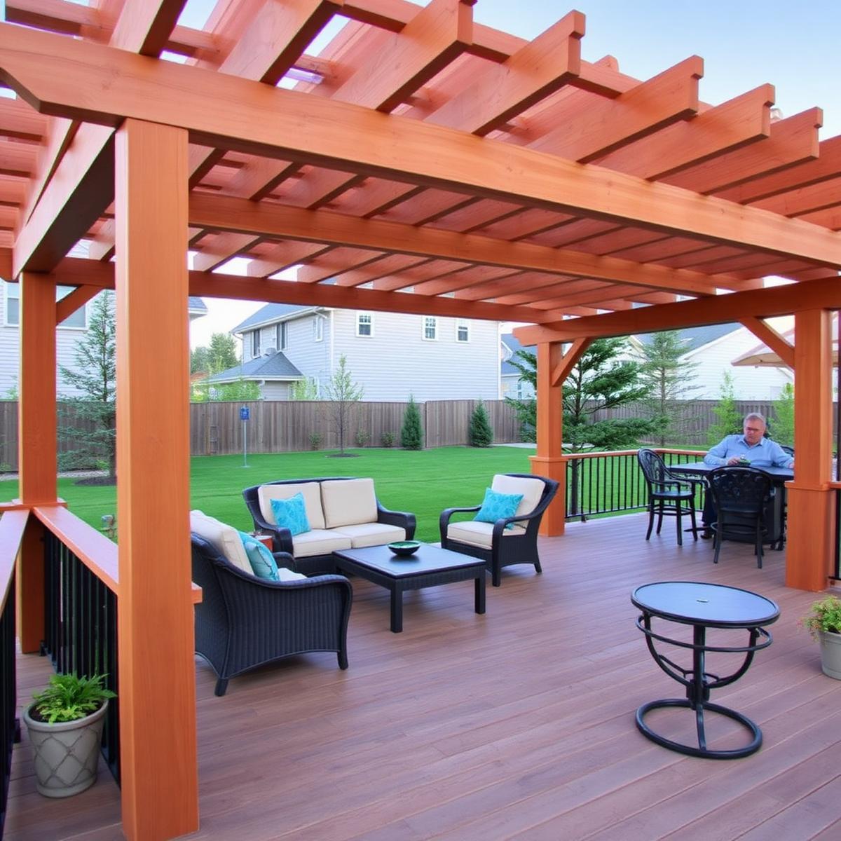 Finished deck and pergola in a Utah backyard