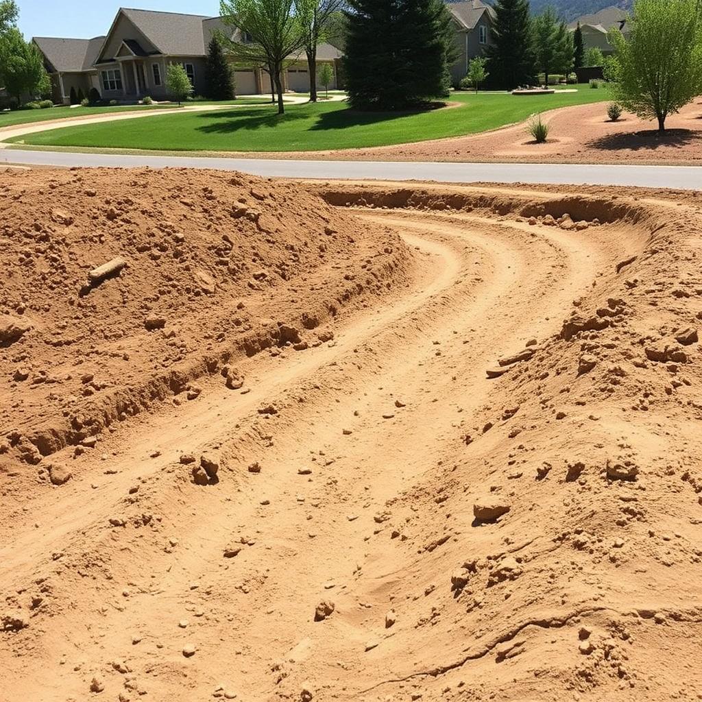 Freshly graded residential lot in Utah