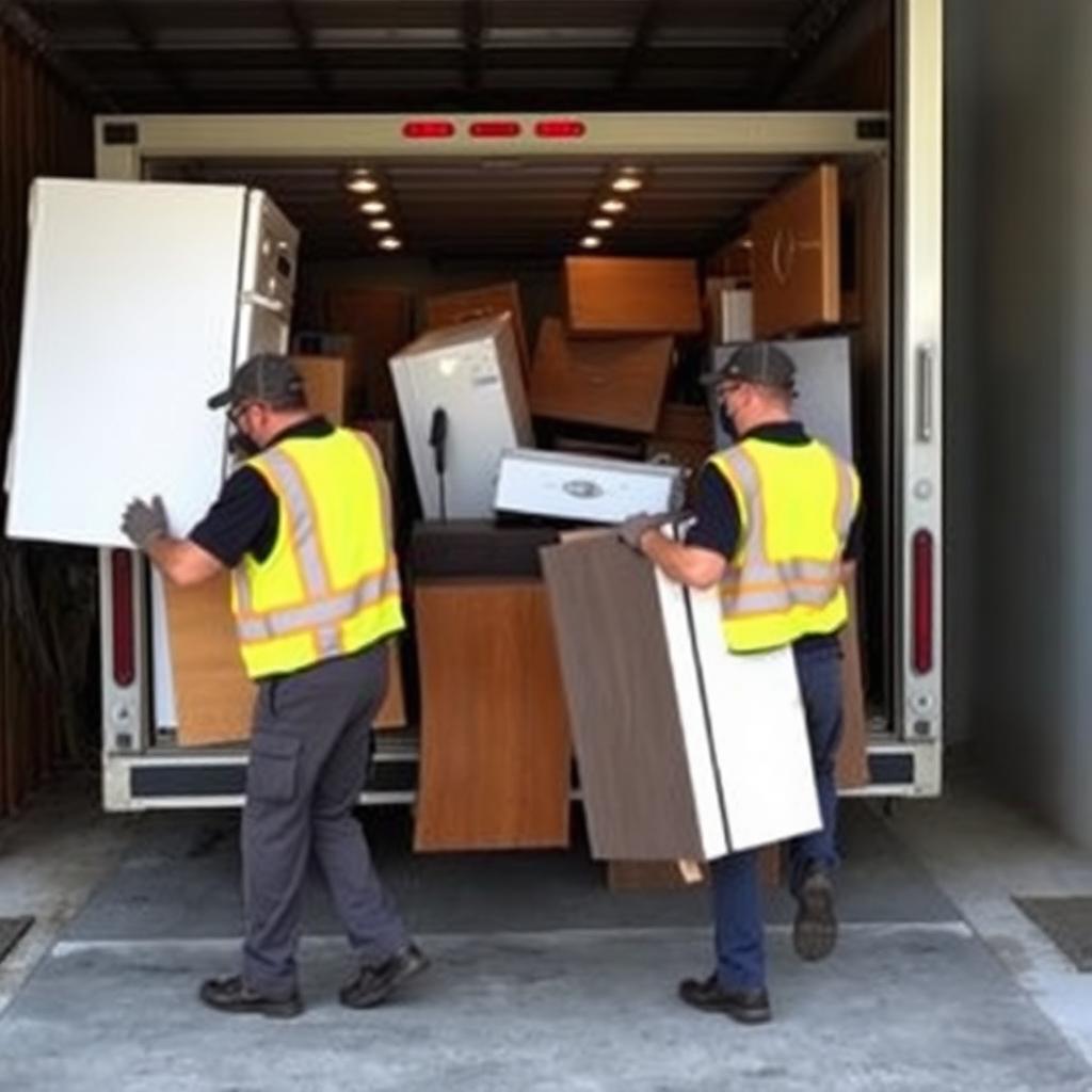 A&E junk removal crew loading furniture in Utah