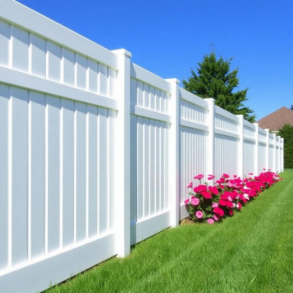 White vinyl privacy fence installed by A&E in Utah